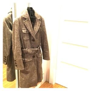 Belted wool blend coat